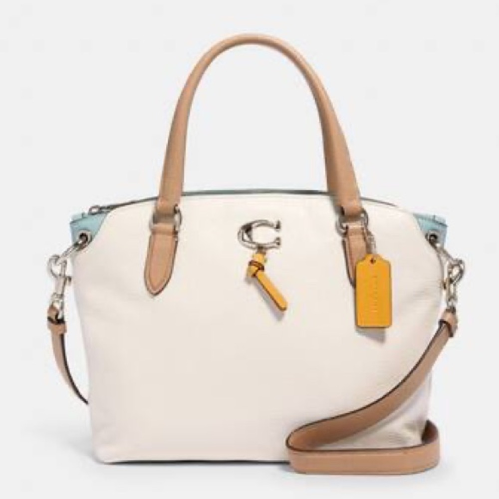 Coach Remi Colorblock Colorful Leather Satchel Crossbody Bag Shoulder Purse